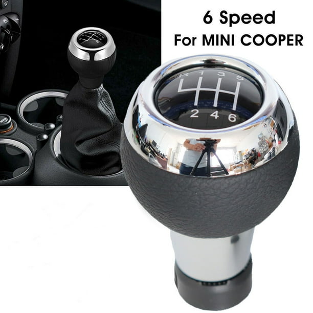 Car 6 Speed Manual Gear Shift Knob Leather For Mini Cooper R55 R56 R57 R58 R59
